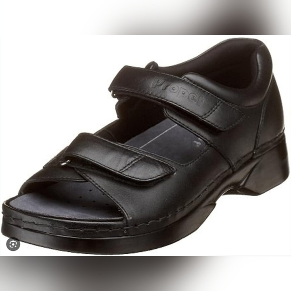 Orthoheel Orthopedic Propet Black Leather Sandals with Adj.Straps Womens Sz.11W - Picture 1 of 9